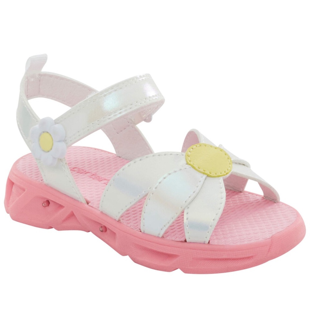 New OshKosh B'gosh White and Pink Flower Sandals